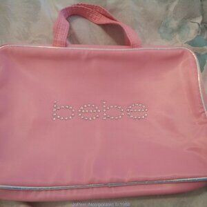 BeBe Pink Satin-Sheen Look Travel Cosmetic Glamour Purse